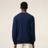 Pull Ami de Coeur à col rond en laine fine bleue