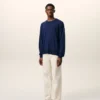 Pull Ami de Coeur à col rond en laine fine bleue