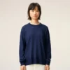 Pull Ami de Coeur à col rond en laine fine bleue
