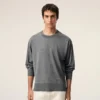 Pull Ami de Coeur à col rond en laine fine grise