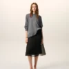 Pull Ami de Coeur à col rond en laine fine grise