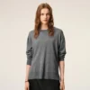 Pull Ami de Coeur à col rond en laine fine grise