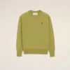 Pull Ami de Coeur à col rond en laine verte
