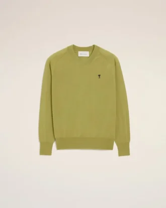 Pull Ami de Coeur à col rond en laine verte