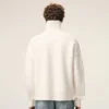Pull à col cheminée en laine naturelle avec motif Ami de Coeur contrasté