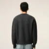 Pull à col rond en laine grise avec motif Ami de Coeur contrasté