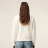 Pull à col rond en laine naturelle avec motif Ami de Coeur contrasté