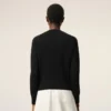 Pull à col rond en laine noire avec motif Ami de Coeur contrasté