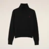 Pull à col roulé Ami de Coeur en laine noire