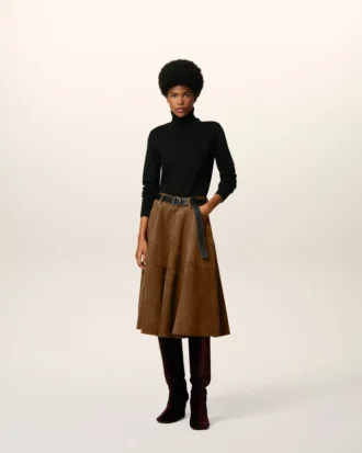 Pull à col roulé Ami de Coeur en laine noire