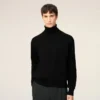 Pull à col roulé Ami de Coeur en laine noire