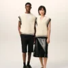 Pull sans manches Ami de Coeur Sweater en laine côtelée blanche