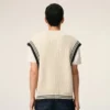 Pull sans manches Ami de Coeur Sweater en laine côtelée blanche