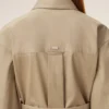 Robe chemise ajustée en coton beige