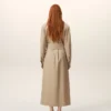 Robe chemise ajustée en coton beige