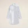Robe chemise ample Ami de Coeur en coton rayé blanc