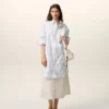Robe chemise ample Ami de Coeur en coton rayé blanc
