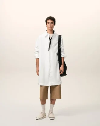 Robe chemise ample en coton blanc Ami de Coeur