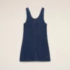 Robe courte à bretelles en coton bleu