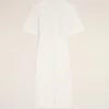 Robe longue ajustée en coton blanc