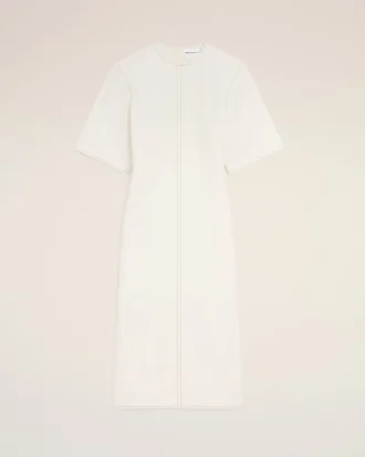 Robe longue ajustée en coton blanc