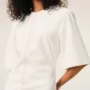 Robe longue ajustée en coton blanc