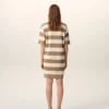 Robe polo en coton blanc et marron Patch Ami de Coeur