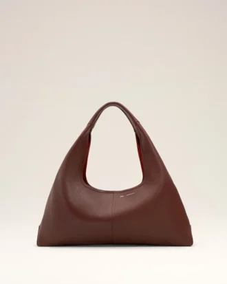 Sac à bandoulière Etienne en cuir souple bordeaux