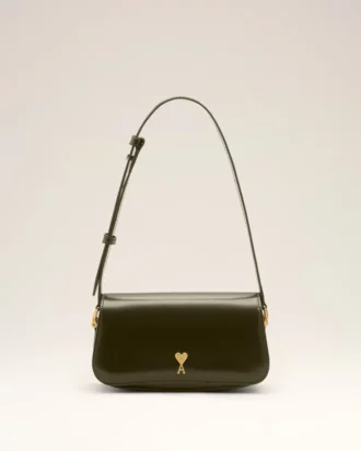 Sac à bandoulière Paris Paris en cuir de vache vert