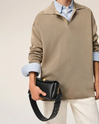 Sac Carrousel en cuir de vache noir