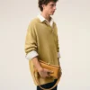 Sac Carrousel en cuir de vachette jaune
