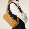 Sac Carrousel en cuir de vachette jaune