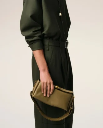 Sac Carrousel en cuir kaki