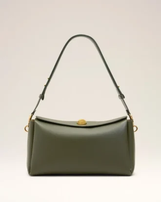 Sac Carrousel moyen en cuir de vachette vert