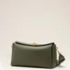 Sac Carrousel moyen en cuir de vachette vert