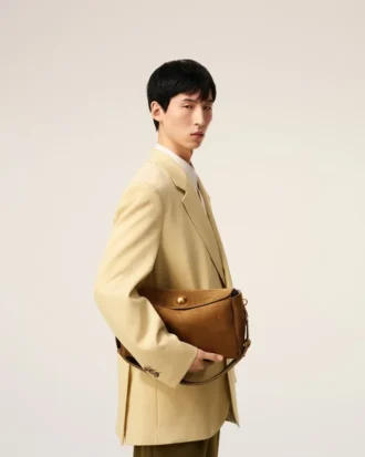 Sac Carrousel moyen en cuir suédé marron