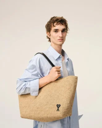 Sac fourre-tout Ami de Coeur en raphia naturel