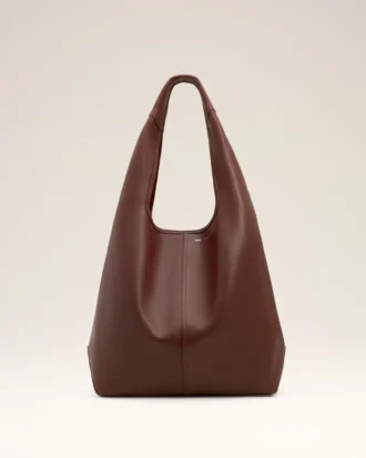 Sac hobo Etienne en cuir souple bordeaux