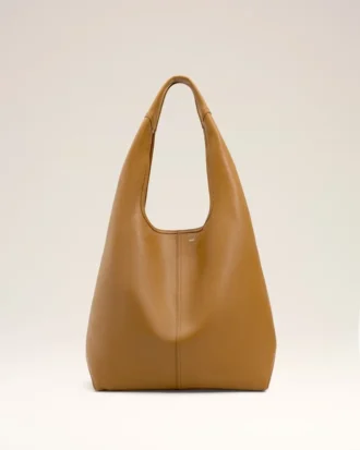 Sac hobo Etienne en cuir souple jaune
