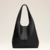 Sac hobo Etienne en cuir Taurillon noir