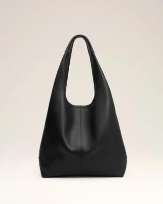 Sac hobo Etienne en cuir Taurillon noir