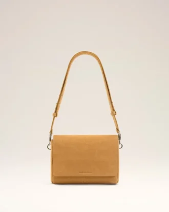 Sac messager à rabat Carrousel en cuir de vachette jaune