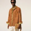 Sac messager à rabat Carrousel en cuir de vachette jaune