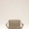 Sac messager à rabat en cuir de vache gris