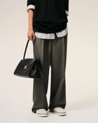 Sac Mimi en cuir de vache noir
