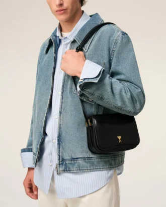 Sac Paris Paris en cuir de vache noir