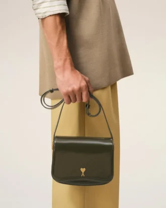 Sac Paris Paris en cuir de vachette vert