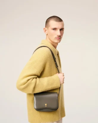 Sac Paris Paris en cuir verni gris