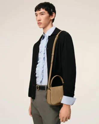 Sac Paris Paris à poignées en cuir de vachette jaune