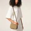 Sac Paris Paris à poignées en cuir de vachette jaune